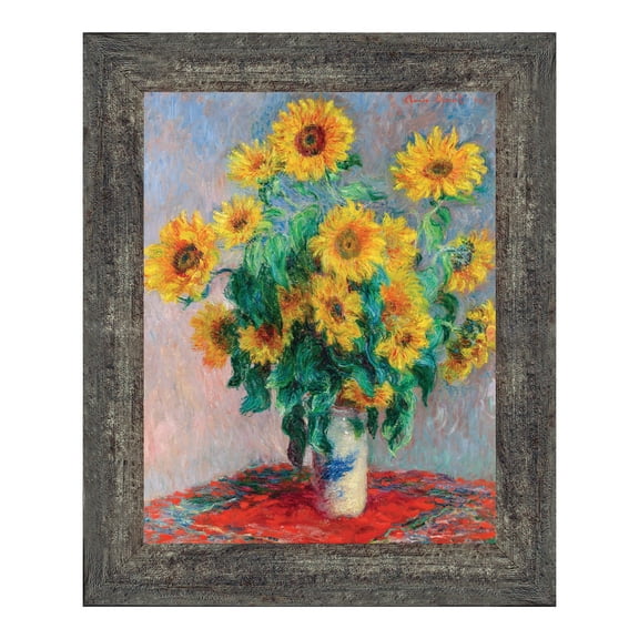 Bouquet of Sunflowers by Claude Monet Framed Wall Art Print, Excellent Kitchen or Living Room Wall Decor, 11x14, 2415
