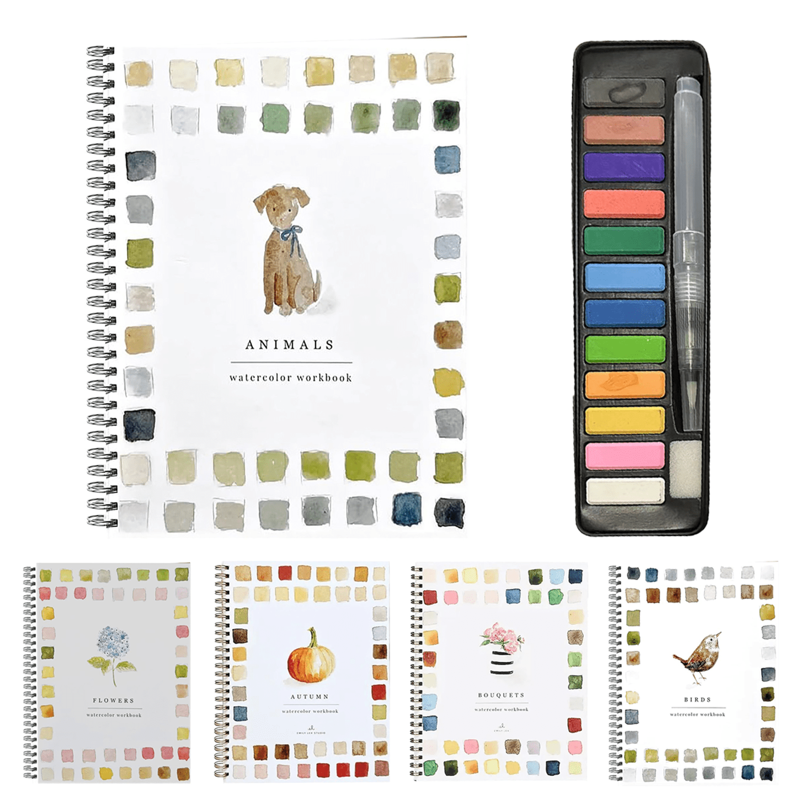 Bouquets, a friendly watercolor workbook.