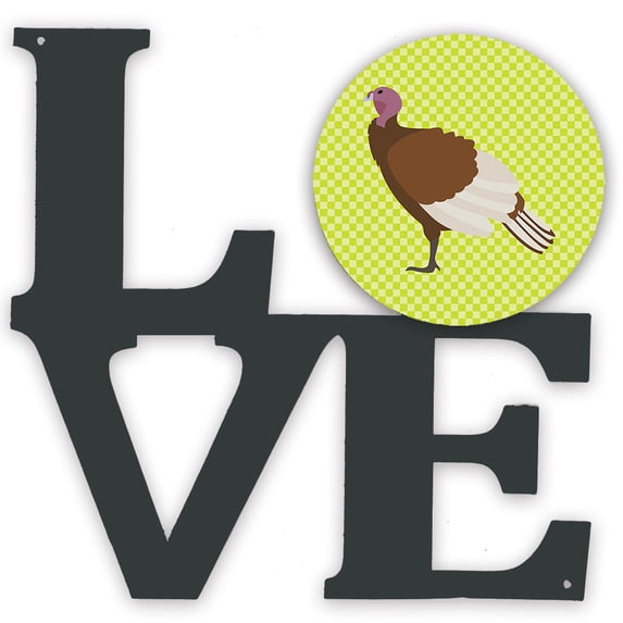 Bourbon Red Turkey Hen Green Metal Wall Artwork LOVE