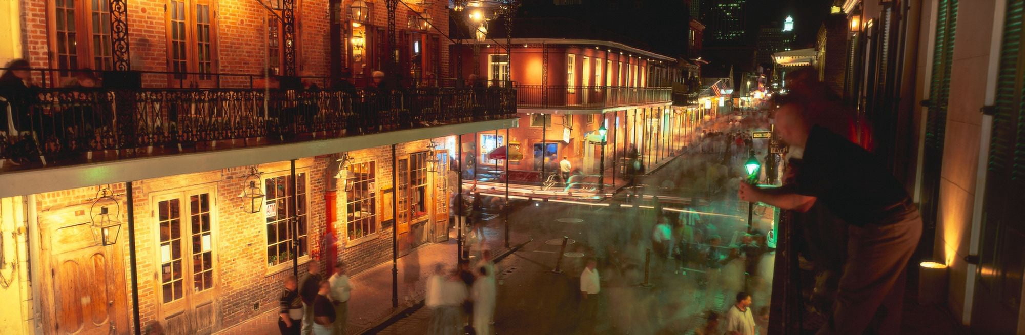 Bourbon Street French Quarter New Orleans Louisiana Canvas Art - Panoramic Images (27 x 9)