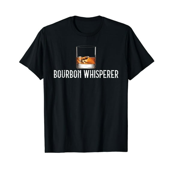 Bourbon Whisperer - Funny Whiskey Design With Sayings Black T-Shirt