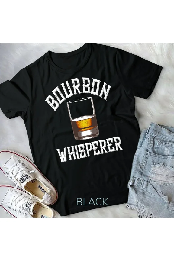 Bourbon Whisperer Funny Whiskey Gift With Sayings Drinking Unisex Tshirt