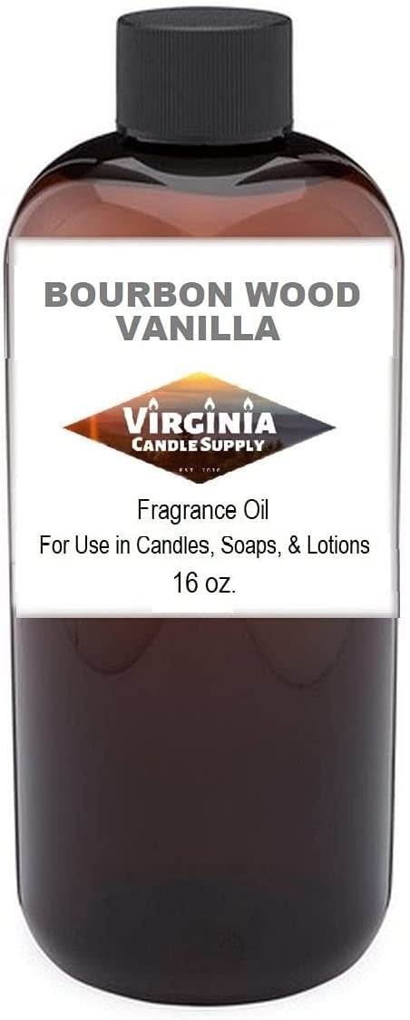 Bourbon Wood Vanilla Fragrance Oil 16 oz Bottle for Candle Making, Soap Making, Tart Making, Room Sprays, Lotions, Car Fresheners, Slime, Bath Bombs, Warmers
