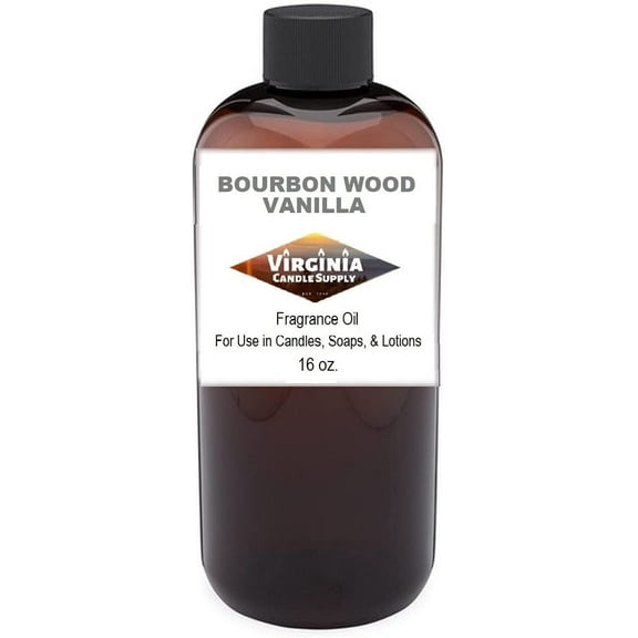 Bourbon Wood Vanilla Fragrance Oil 16 oz Bottle for Candle Making, Soap Making, Tart Making, Room Sprays, Lotions, Car Fresheners, Slime, Bath Bombs, Warmers