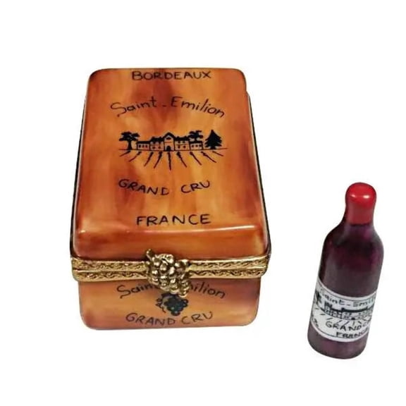 Bourdeaux Tasting Crate with 1 Bottle Corkscrew | Limoges Limoges Box Porcelain Figurine