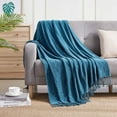 thumbnail image 1 of Bourina Chenille Dark Blue Throw Blanket for Couch, Suitable for Adult, Soft and Lightweight, 50"⨉60", 1 of 8