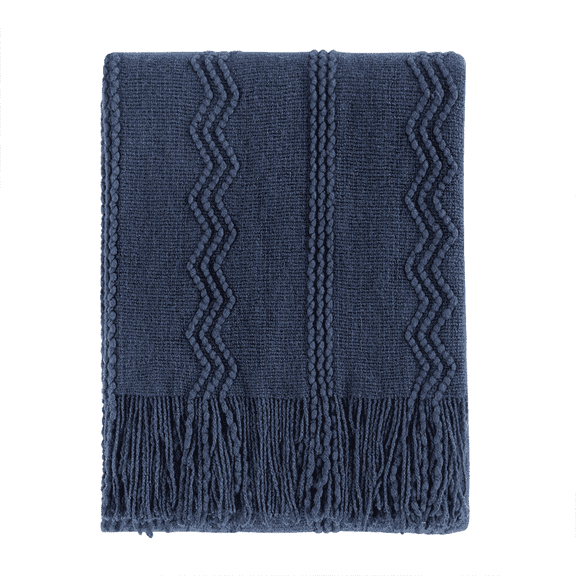 Bourina Navy Throw Blanket for Couch, Suitable for Adult, Soft and Lightweight, 60"⨉80"