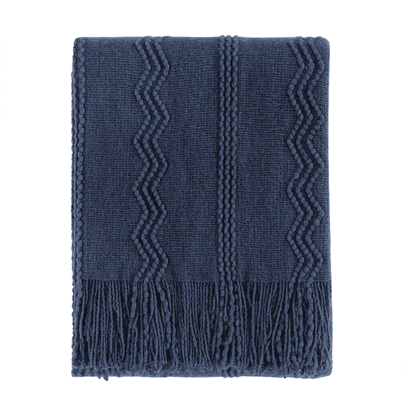 Bourina Navy Throw Blanket for Couch, Suitable for Adult, Soft and Lightweight, 60"⨉80"