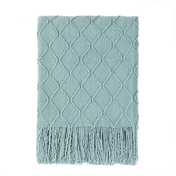Bourina Rhombus Aqua Throw Blanket for Couch, Suitable for Adult, Soft and Lightweight, 50"⨉60"