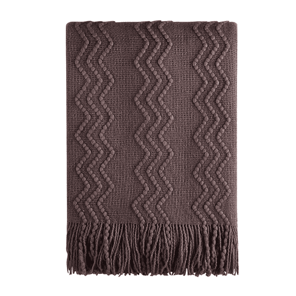 Bourina Rhombus Brown Throw Blanket for Couch, Suitable for Adult, Soft and Lightweight, 50"⨉60"