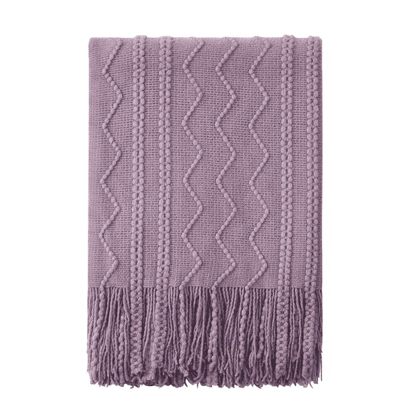 Bourina Rhombus Light Lavender Throw Blanket for Couch, Suitable for Adult, Soft and Lightweight, 50"⨉60"