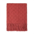 thumbnail image 1 of Bourina Rust Rhombus Throw Blanket for Couch, Suitable for Adult, Soft and Lightweight, 50"⨉60", 1 of 7