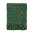 thumbnail image 1 of Bourina Knitted Green Cozy Throw Blanket, Soft and Lightweight, 50" x 60" For Adults, 1 of 7