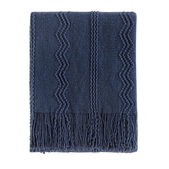 Bourina Rhombus Navy Throw Blanket for Couch Sofa, Suitable for Adult, Soft and Lightweight, 50"⨉60"