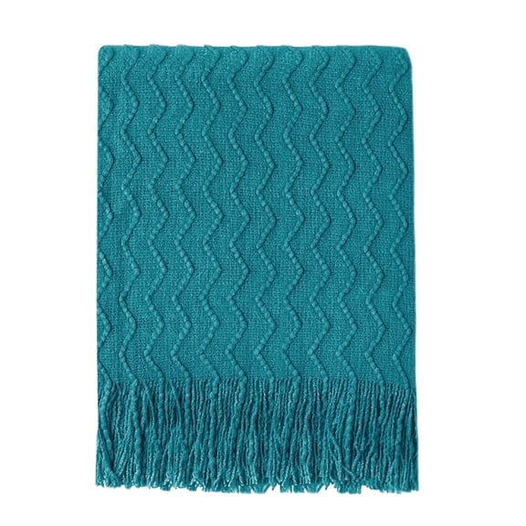 Bourina Weave Teal Throw Blanket for Couch Sofa, Suitable for Adult, Soft and Lightweight, 50"⨉60"