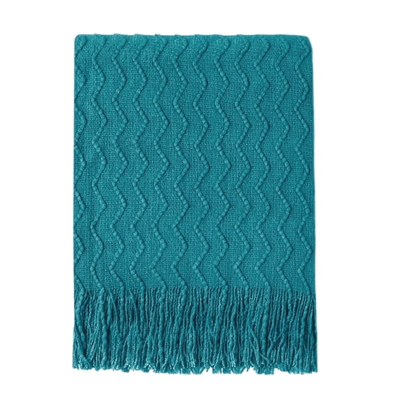 Bourina Weave Teal Throw Blanket for Couch Sofa, Suitable for Adult, Soft and Lightweight, 50"⨉60"
