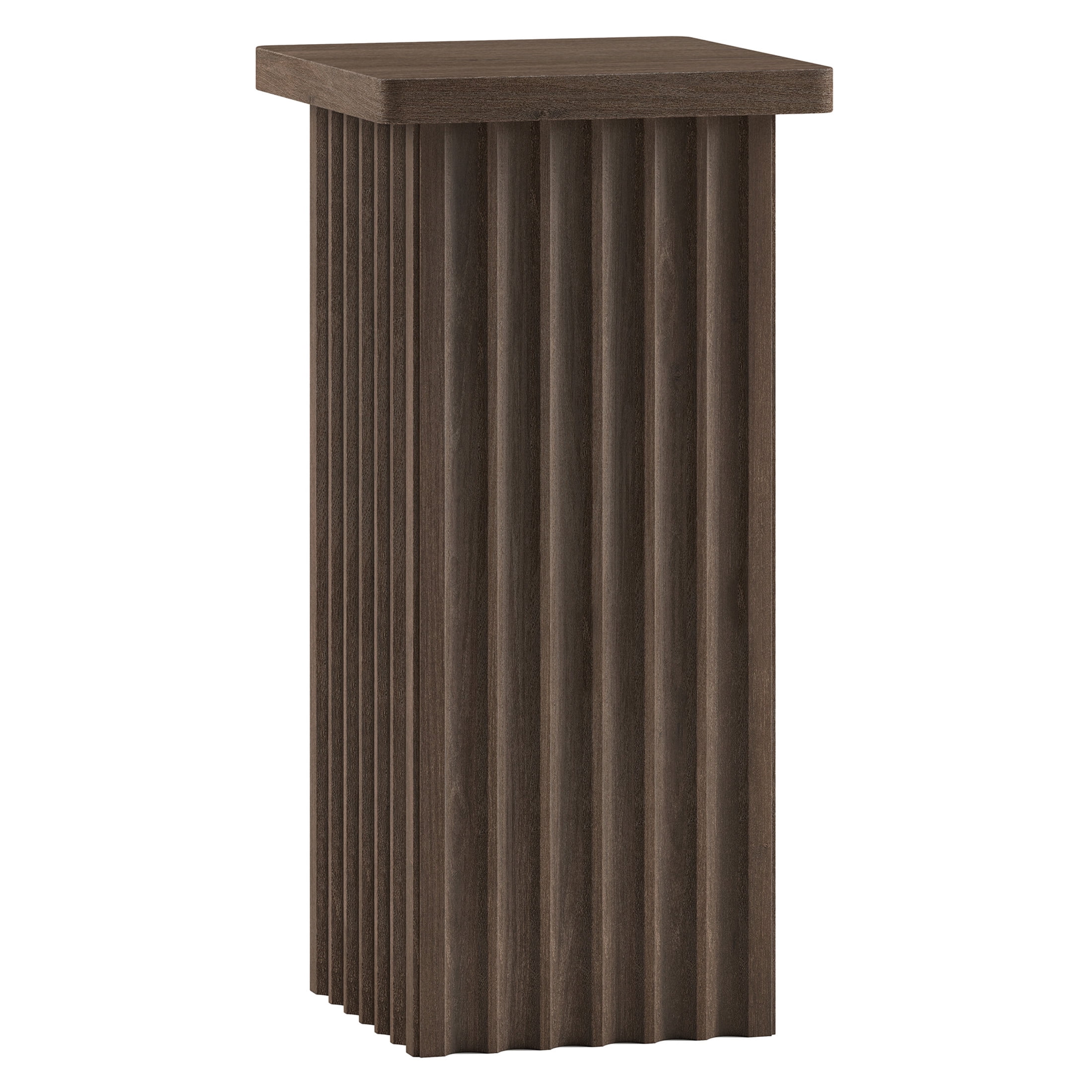 Evelyn&Zoe Modern/Contemporary 10.75" Wide Brown Oak Side Table