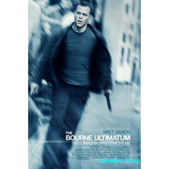 Bourne Ultimatum The Movie Poster Matt Damon Metal Sign 8inx 12in Metal Print 8x12 Square Adults AB Posters