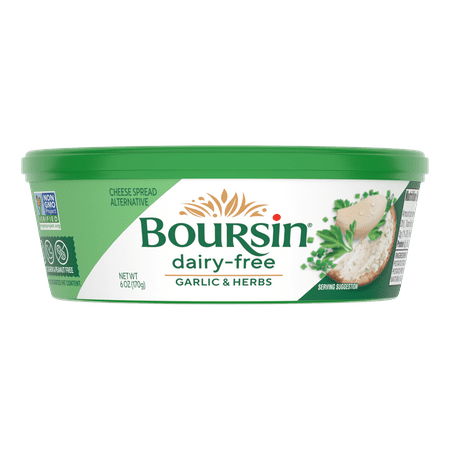 Boursin Dairy-Free Garlic & Herbs Cheese Spread, 6oz, Tub, Refrigerated