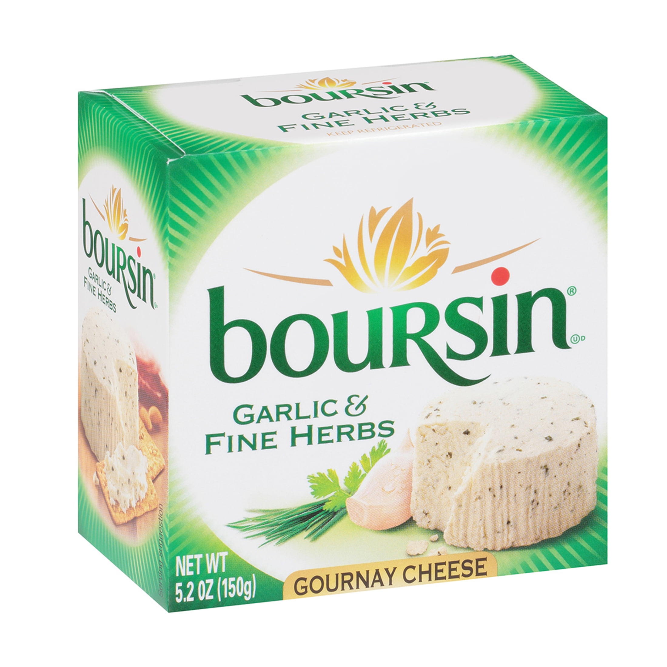 Boursin Garlic & Fine Herbs Spreadable Gournay Cheese, 5.2 oz., Puck in a  Box. Refrigerated