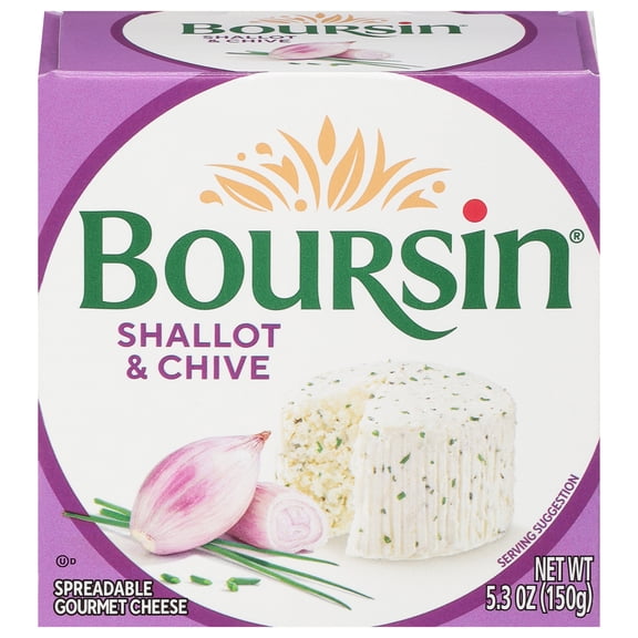Boursin Garlic & Fine Herbs Spreadable Gourmet Cheese, 5.3 oz., Puck in a Box. Refrigerated