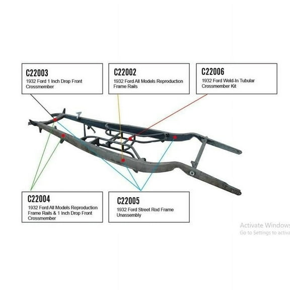 Bous Performance C22002 Reproduction Frame Rails for 1932 Ford All Models