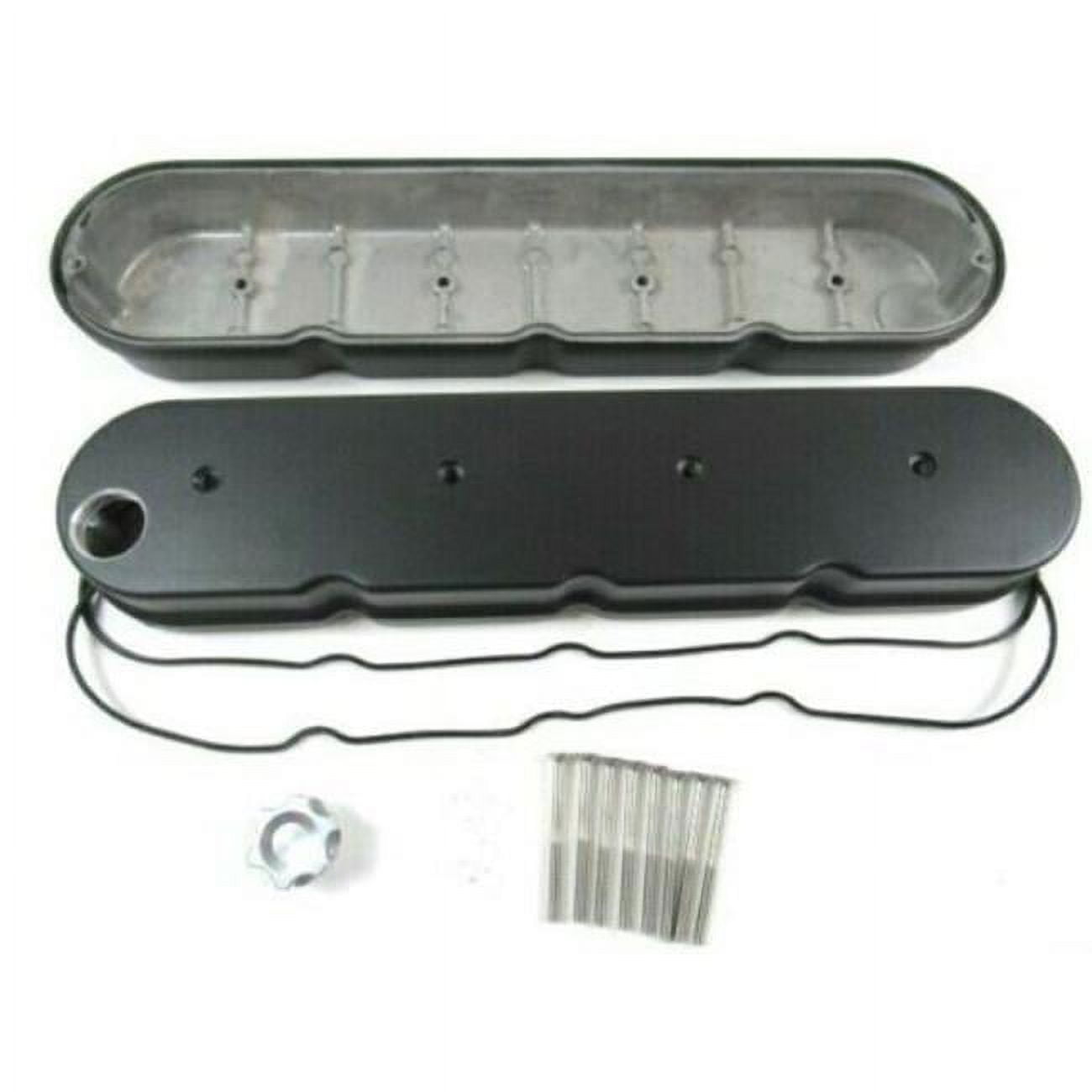 Bous Performance Cast Aluminum Center Pull Baffled Valve Cover for GM