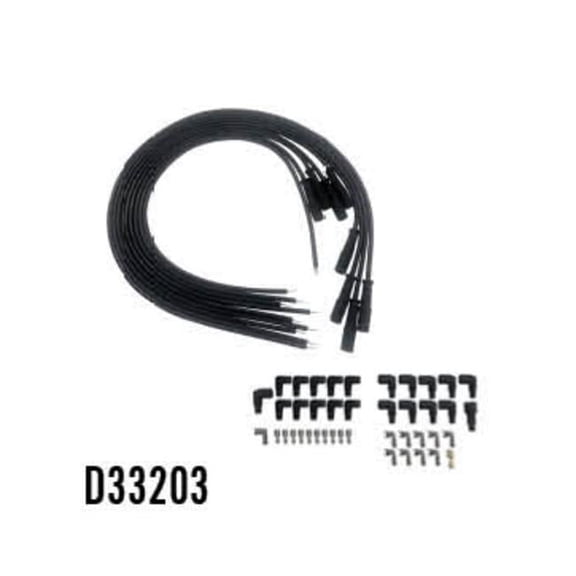 Bous Performance D33203BK 8 mm Ignition Straight Boot Spark Plug Wires, Black