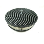 Bous Performance E40111BK 14 x 3 in. Black Full Finned Top Air Cleaner Set with Flat Style Base