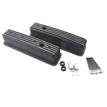 8pc SBC Centerbolt Valve Cover Bolt Set – Black, Chevy 305 350 Vortec