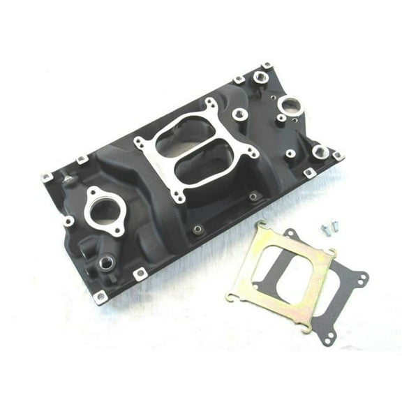 Bous Performance E42421BK SBC 350 Holeshot Vortec Intake Manifold, Black