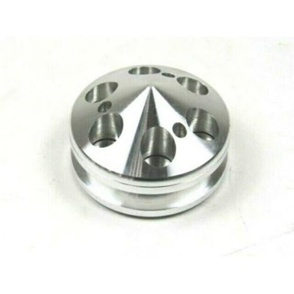 Bous Performance E43511 SBC 283-350 Single Groove Aluminum Alternator Pulley, Satin