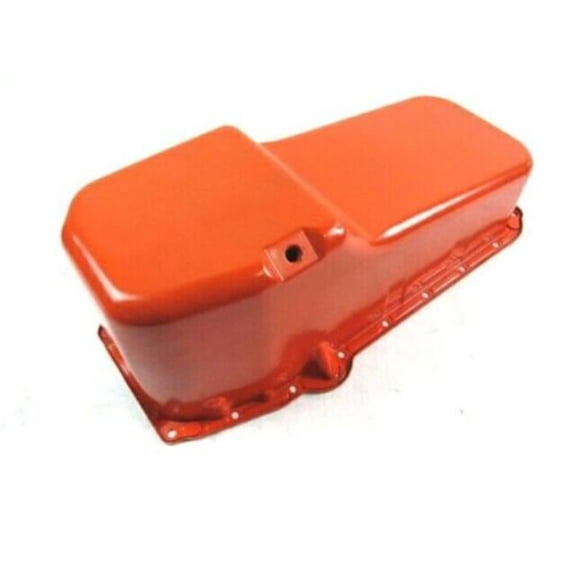 Bous Performance E44021R Steel Stock 1955-1979 SB Driver Side Dipstick Chevy 283-350 V8 Oil Pan, Orange - BPE-6101R