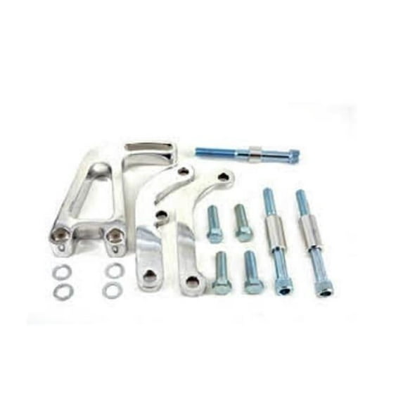 Bous Performance E45691P Polished Power Steering Bracket Set with Long Water Pump for SBC 350 305