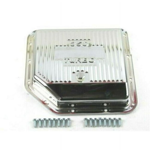 Bous Performance  Steel GM Turbo 350 Finned Transmission Pan, Chrome