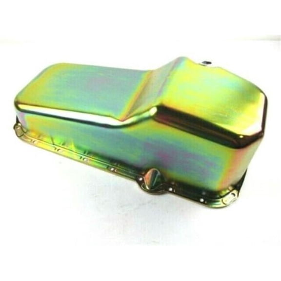 Bous Performance Steel Stock Oil Pan with Passenger Side Dipstick for 1980-1985 SB Chevy 283-350 V8, Zinc