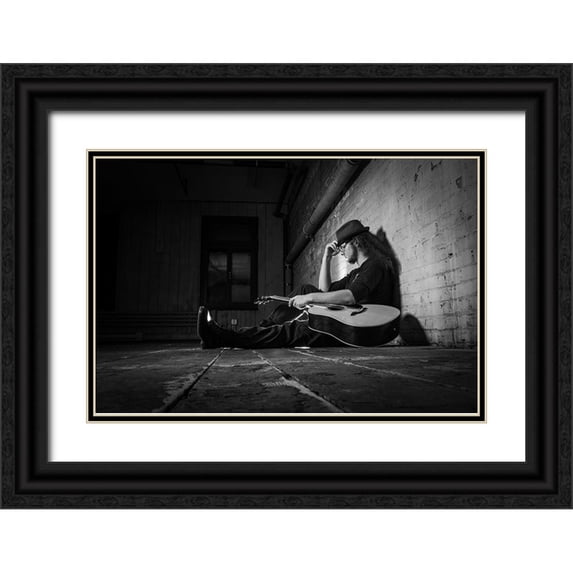 Boutin, David 32x23 Black Ornate Wood Framed with Double Matting Museum Art Print Titled - The Wanderer