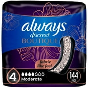 Boutique 4 Drops Incontinence Pads - Moderate - Regular Length - 144ct