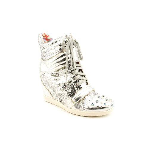 Boutique 9 Nevan1 Women's High Top Fashion Sneakers Shoes, Silver - image 1 of 5
