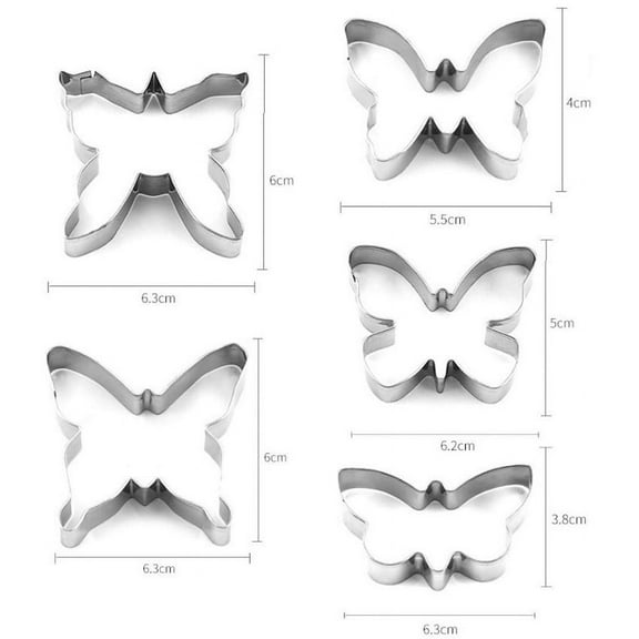 Boutique Clearance Baking Cutter Butterfly 5 Butterfly Shaped Stainless Non Stick Cake