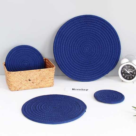 Boutique Clearance Sales Kitchen Mat 18cm Cotton Insulation Mat Meal Mat Woven Anti Scalding Table Mat Bowl Mat Nordic Simple Pot Mat Cotton Insulation Mat