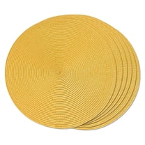 Boutique Clearance Sales Kitchen Mat Round Placemats Set of 6 Table Mats for Dining Tables Woven Washable Non Slip Place Mats 15 Inch Yellow
