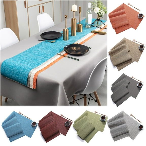 Boutique Clearance Sales Kitchen Mat Table Runner Texture Weave Doily Heat Insulation PVC Wedding Party Dining Table Runner 53.15