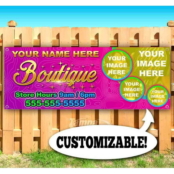 Boutique Customizable 13 oz Vinyl Banner With Metal Grommets