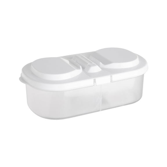Boutique Food Storage Sales Today Clearance Multifunctional White Double Lattice Kitchen Storage Container: Convenient Refrigerator Storage Plastic Storage Box Improve Kitchen Finishing Efficiency