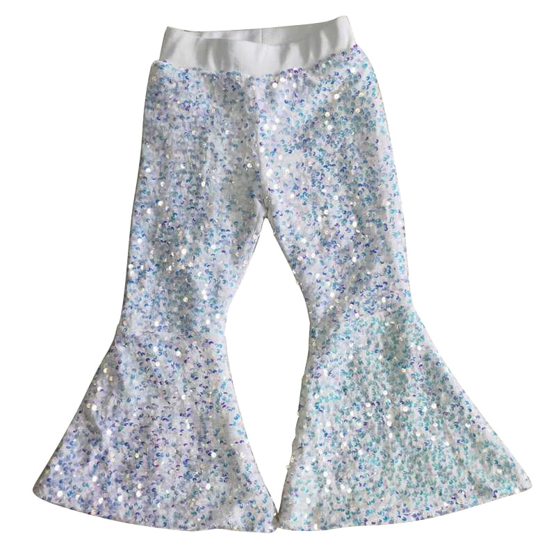 Boutique Kids Baby Girls Fashion Shiny Sequins Bell Bottom Pants