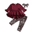 thumbnail image 1 of Boutique Kids Baby Girls Leopard Clothes Top T-shirt Dress Legging Pants Outfits, 1 of 5