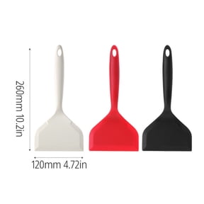 Boutique Kitchen Clearance Silicone Pancakes Spatula Heat Wide Pancake Turner Non Stick Kitchen Cookware For Omelette Steak Egg Fish Pizza Burger (White)