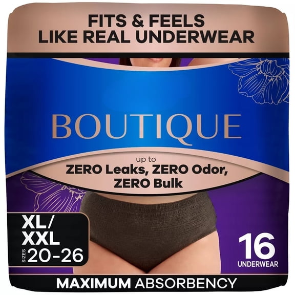 Boutique Maximum Absorbency Incontinence Underwear for Women-Leak Protection & Odor Control
