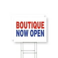 thumbnail image 1 of Boutique Now Open Yard Sign 2 Pack of 12 Inch x 16 Inch Single Sided Weatherproof Heavy-Duty Plastic with Stake | Fashion Apparel, Unique Finds, Grand Opening Promotions | Made in USA, 1 of 7